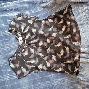 Mudd Sheer Feather Top